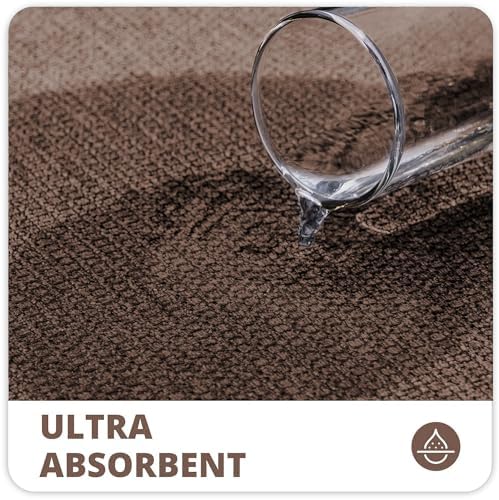 Bosap Bath Mat,Ultra Thin Bathroom Runner Rugs,Large Bath Mats for Bathroom,Quick Dry,Non-Slip,Machine Washable,Low Pile,Bath Rug,Shower Outside,Sink,Home Decor Accessories.Brown,2'x5'（24x60inch）
