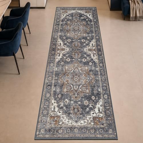Keen Home Design Vintage Washable Runner Rug, Non-Slip Low Pile, 2x10