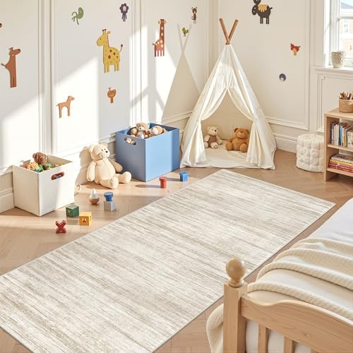 3x8 Runner Rug Non Slip,Washable Hallway Runner Rug,Brown