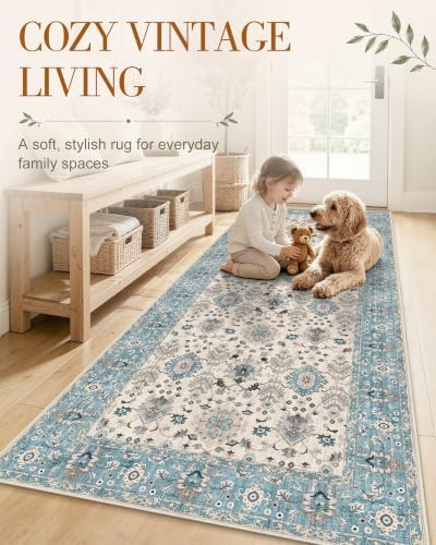 OLANLY 3x5 Washable Accent Rug, Soft Non Slip Carpet for Entryway Bedside