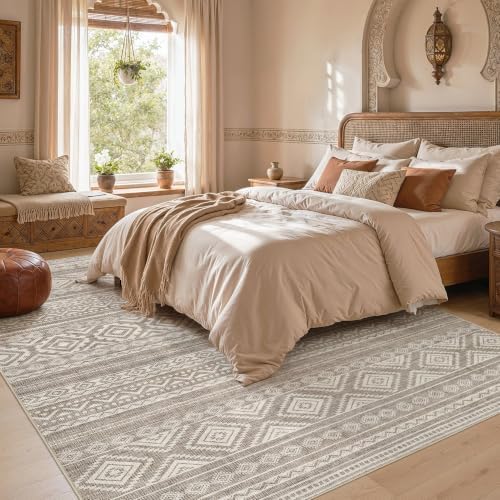 cotiled Boho 5x8 Area Rugs for Living Room: Soft Moroccan Washable Rug