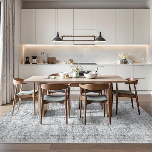 5x7 Area Rugs for Living Room,Large Washable Rug,Grey