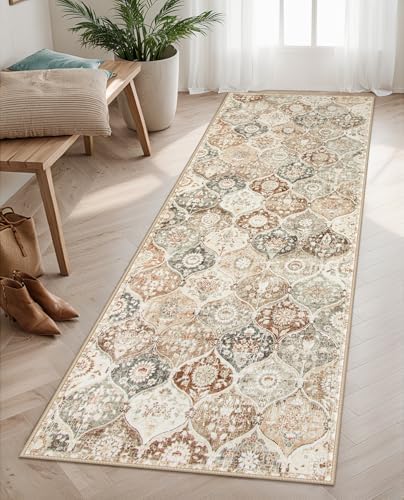 Lahome Moroccan Hallway Runner, 2x6 Kitchen Runner Rugs Non Skid Washable
