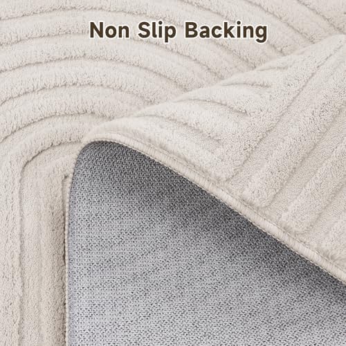 Pauwer 3x12 Area Rugs for Living Room, Modern Non Slip Washable Rug, Beige