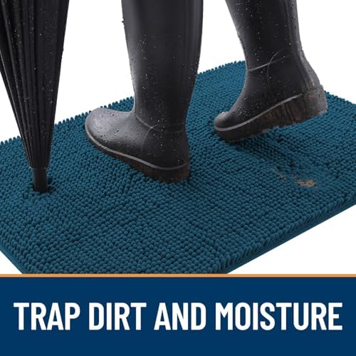 OLANLY Dog Door Mat for Muddy Paws 47x20, Super Absorbent Chenille Mud Mat