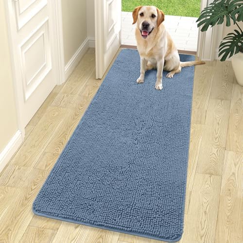 OLANLY Dog Door Mat for Muddy Paws 70x24, Super Absorbent Chenille Mud Mat