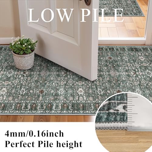 Washable 3x3 Square Entry Rug: Rugs for Kitchen Bedroom Entryway Bathroom