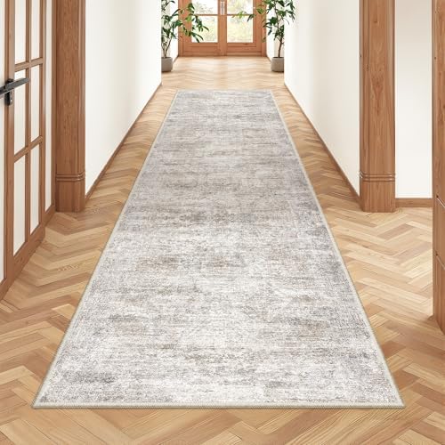 2'6 x 8' Runner Rug Non Slip,Washable Kitchen Rugs,Taupe