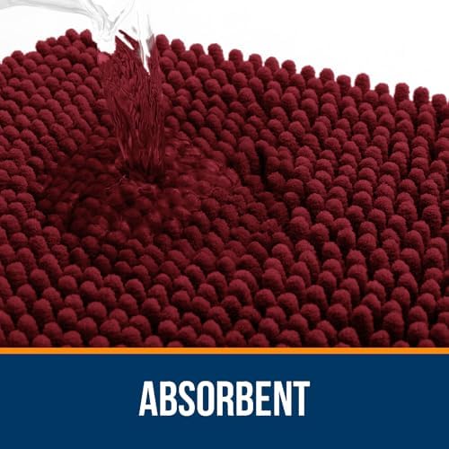 OLANLY Large Bathroom Rugs 50x30, Extra Soft Absorbent Chenille Bath Rugs