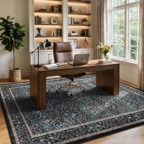 Lahome Black Washable Rugs 8x10, Soft 8x10 Area Rug for Living Room Bedroom