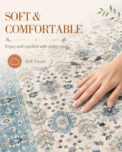OLANLY 3x5 Washable Accent Rug, Soft Non Slip Carpet for Entryway Bedside