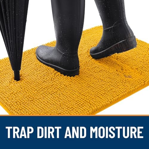 OLANLY Dog Door Mat for Muddy Paws 59x32, Super Absorbent Chenille Mud Mat