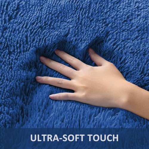 Ophanie 5x7 Blue Rugs for Living Room,Kids Rug,Playroom Navy Area Rugs for Boys Girls Teen Decor,Fluffy Fuzzy Soft Plush Shaggy Bedside Floor Bedroom Carpet for Teen with Over 99 pcs Pile fibers