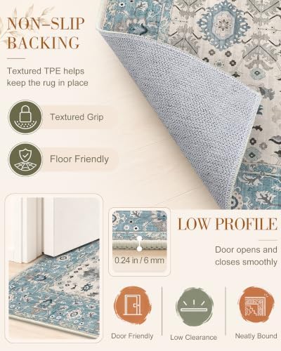 OLANLY 5x7 Washable Area Rug, Soft Non Slip Carpet for Bedroom Living Room