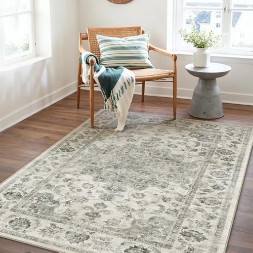 4x6 Green Neutral Area Rug