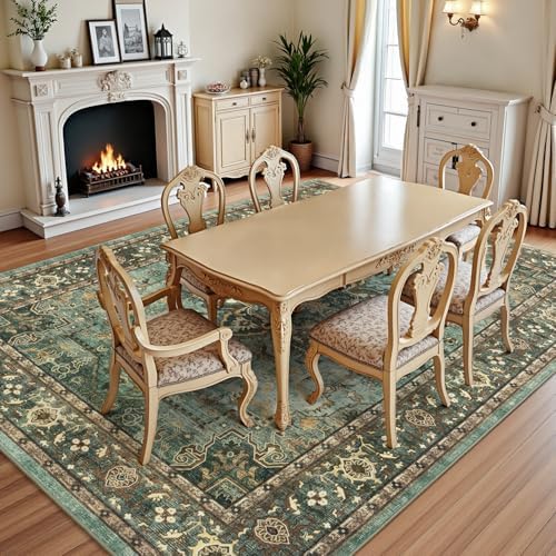 Lofus 6x9 Green Area Rugs for Bedroom Living Room, Vintage Boho Carpet