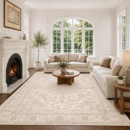 9x12 Washable Area Rug Vintage Soft Non Slip Living Room Bedroom