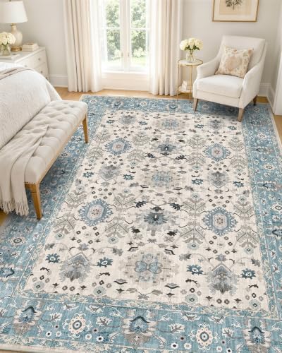 OLANLY 5x7 Washable Area Rug, Soft Non Slip Carpet for Bedroom Living Room