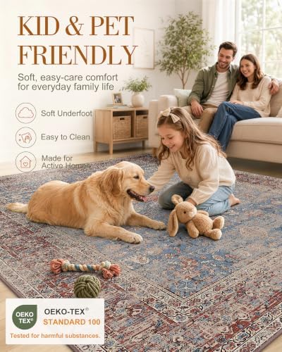 OLANLY 3x4 Washable Accent Rug, Soft Non Slip Carpet for Entryway Bedside