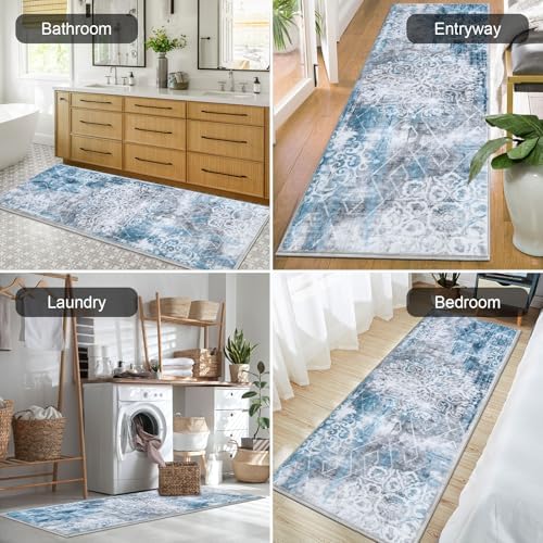 HEBE Hallway Runner Rug 2'x6', Washable Non Slip Kitchen Rug Runner