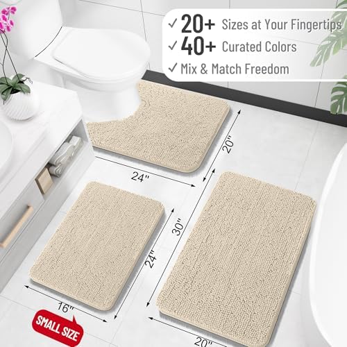 OLANLY Bathroom Runner Rugs 47x24, Extra Soft Absorbent Chenille Bath Rugs