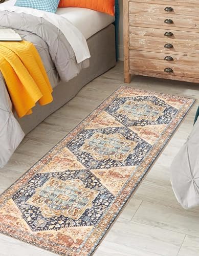 Keen Home Design Vintage Washable Runner Rug, Non-Slip Low Pile, 2x7