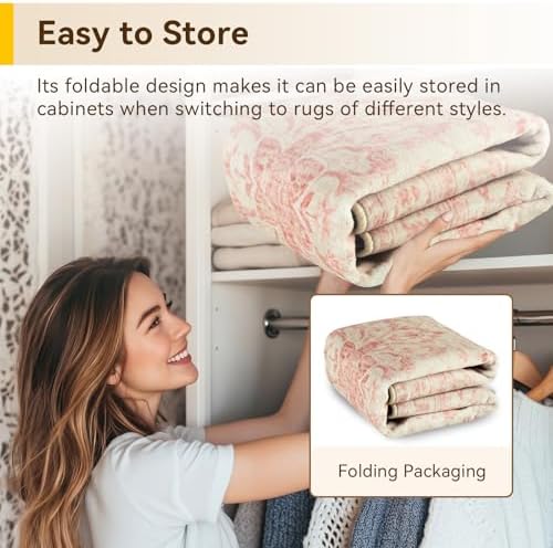 RELEANY Washable Area Rug, Runner 2'x8', Pink/Light Vintage Pink
