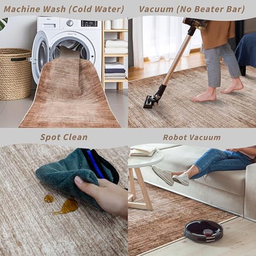 3x10 ft Hallway Runner Rug – Non-Slip Washable Solid Long Carpet Runner for Kitchen, Indoor Entryway & Bathroom, Modern Neutral Low Pile Wide Floor Mat (Warm Taupe,3x10)
