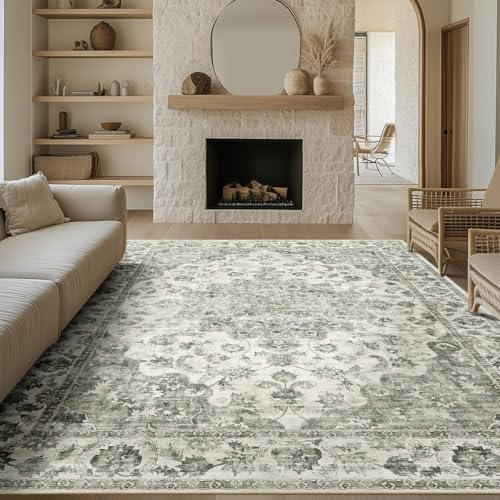 9x12 Green Neutral Area Rug