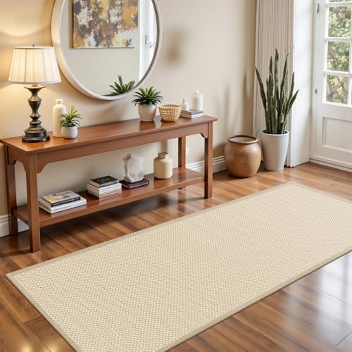 LEKEEPGO Long Door Mat 24"x59", Non Slip Washable Hallway Doormats, Khaki