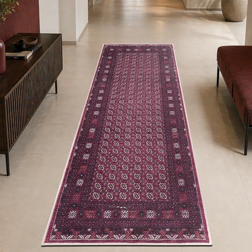 Keen Home Design Vintage Washable Runner Rug, Non-Slip Low Pile, 2x10