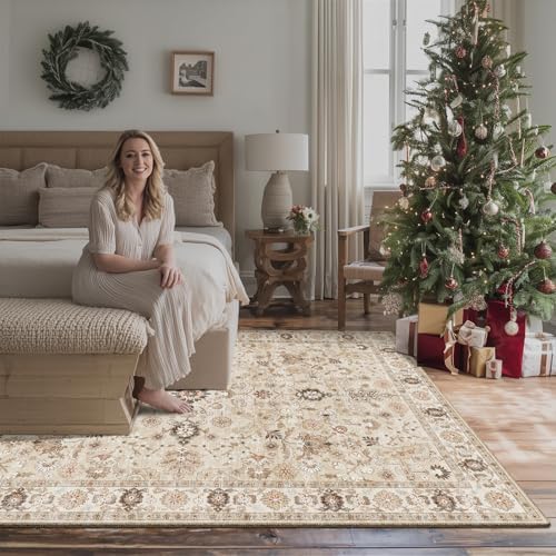 Machine Washable Rugs for Living Room: 6x9 Area Rugs for Bedroom