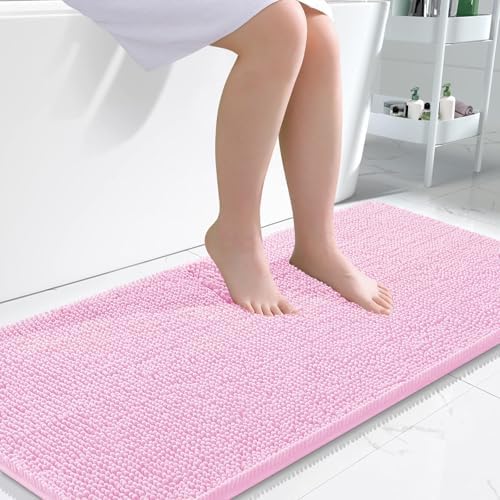 OLANLY Bathroom Runner Rugs 45x27, Extra Soft Absorbent Chenille Bath Rugs