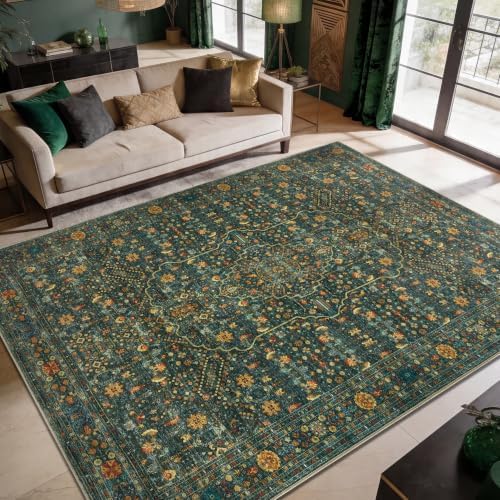 Keen Home Design Vintage Washable Area Rug, Non-Slip Low Pile, 8x10