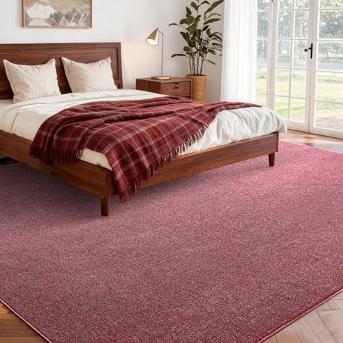 7x10 Large Red/White Area Rug Non-Slip Washable for Living Room Bedroom