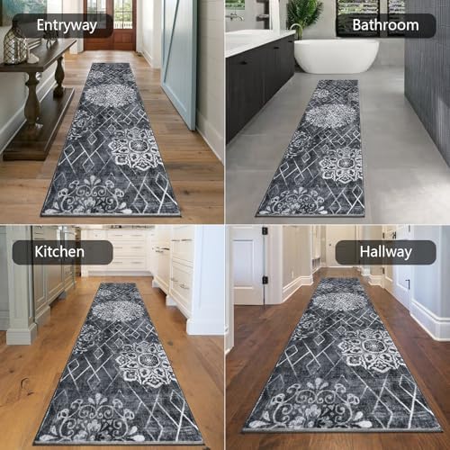 HEBE Hallway Runner Rug 2'x8', Washable Non Slip Kitchen Rug Runner