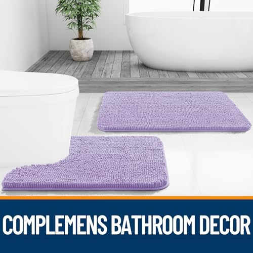 OLANLY Large Bathroom Rugs 59x35, Extra Soft Absorbent Chenille Bath Rugs