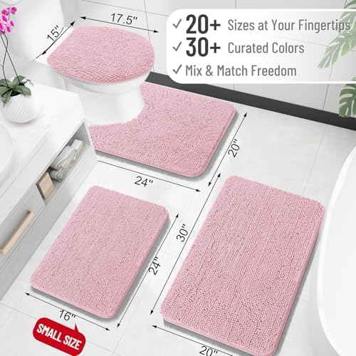 OLANLY Small Bathroom Rugs 24x16, Extra Soft Absorbent Chenille Bath Rugs