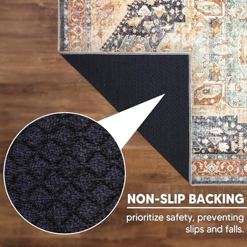 Keen Home Design Vintage Washable Runner Rug, Non-Slip Low Pile, 2x7