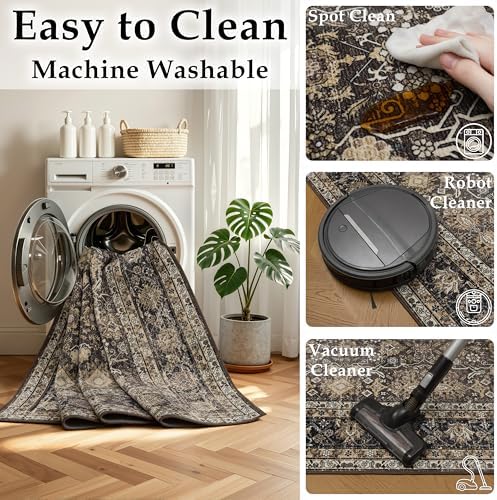 Ruaruarug Washable Area Rug 8×10 for Living Room, Ultra Soft, Copper
