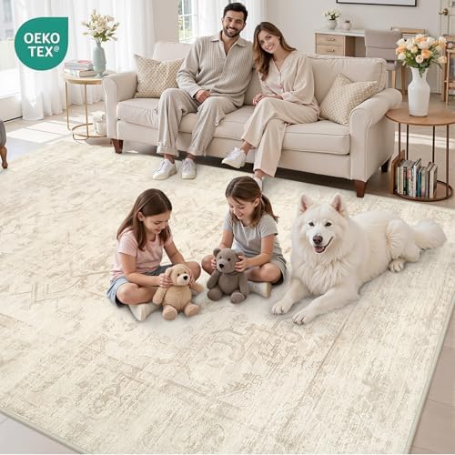 10x14 Area Rugs Living Room: Bedroom Washable Carpet Beige/Brown