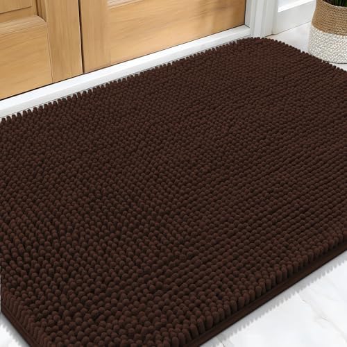OLANLY Dog Door Mat for Muddy Paws 30x20, Super Absorbent Chenille Mud Mat