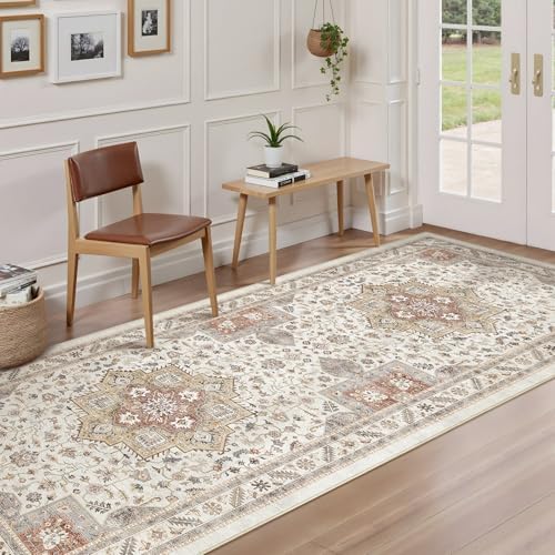 cotiled 3x10 Hallway Runner Rug for Entryway, Non-Slip Vintage, Golden Taupe