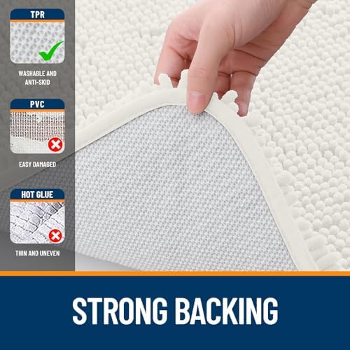 OLANLY Small Bathroom Rugs 30x18, Extra Soft Absorbent Chenille Bath Rugs