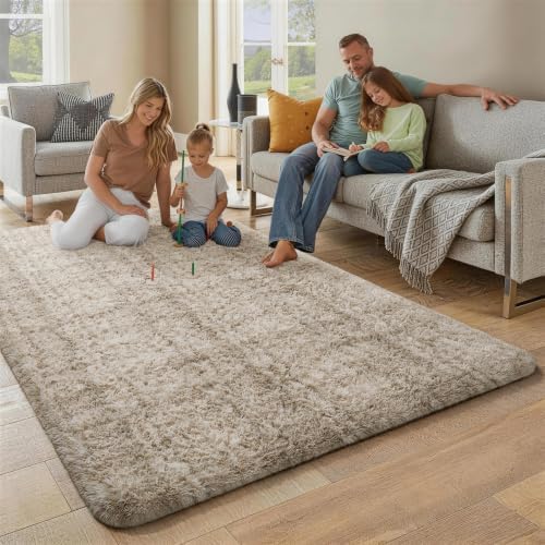 Ophanie Ivory and Beige Area Rugs for Bedroom Living Room 6x9, Large Fluffy Shag Fuzzy Carpet, Plush Shaggy Rug,Indoor Carpet for Kids Boys Dorm Home Decor Aesthetic, Nursery with 99 pcs Pile fibers