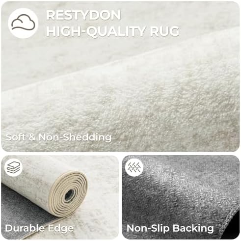 2x8 Runner Rug Non Slip,Washable Hallway Runner Rug,Beige