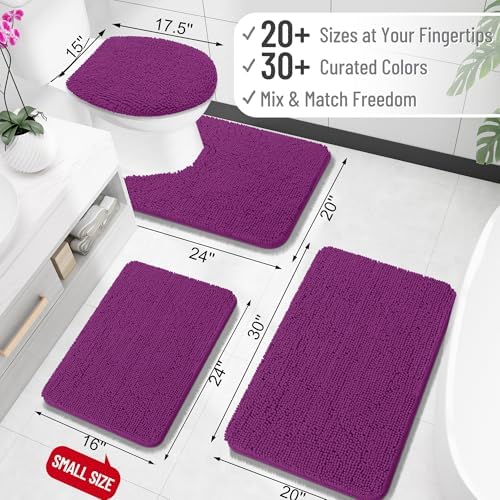 OLANLY Bathroom Rugs 34x21, Extra Soft Absorbent Chenille Bath Rugs