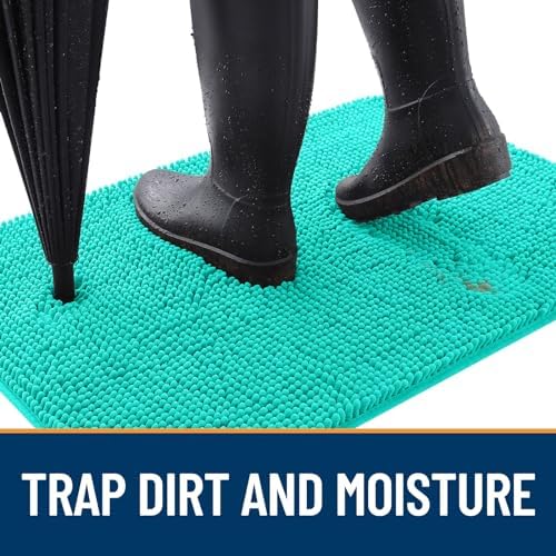 OLANLY Dog Door Mat for Muddy Paws 59x24, Super Absorbent Chenille Mud Mat