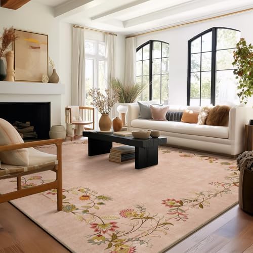 8x10 Area Rugs for Living Room: Washable Bedroom Rug Non Slip Large Carpet