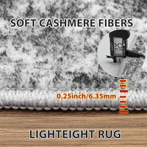 4x6 Area Rugs for Living Room Washable Bedroom Dining Room Black Grey